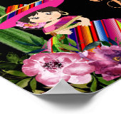 Kleurrijke Fiesta Floral verjaardagskaarten en ges Poster (Hoek)