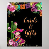 Kleurrijke Fiesta Floral verjaardagskaarten en ges Poster (Voorkant)