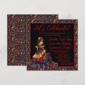 Kleurrijke Fiesta Quinceañera uitnodiging (Voorkant / Achterkant)