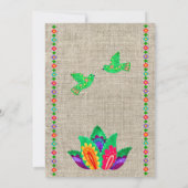 Kleurrijke Fiesta Tortelduifjes Mexicaanse bruilof Kaart (Achterkant)