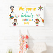 Kleurrijke Fiesta Verjaardagsfeest welkomstbanner Spandoek (Insitu)
