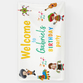 Kleurrijke Fiesta Verjaardagsfeest welkomstbanner Spandoek (Verticaal)
