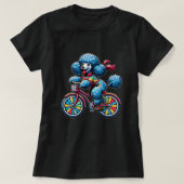 Kleurrijke Fiets Poodle Dog Puppy Lover Cyc T-shirt (Design voorkant)