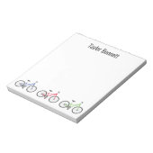 Kleurrijke fietsen Aangepast, aangepast Notitieblo Notitieblok (Linkerzijde)