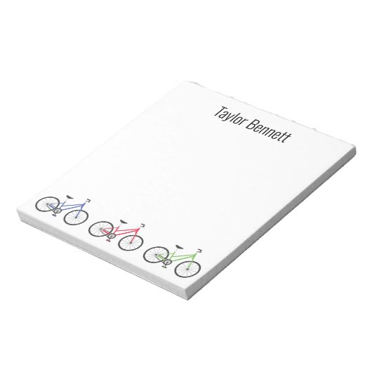 Kleurrijke fietsen Aangepast, aangepast Notitieblo Notitieblok (Linkerzijde)