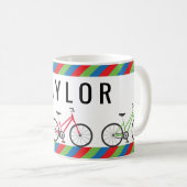 Kleurrijke fietsen Aangepaste persoonlijke muis Koffiemok (Voorkant rechts)