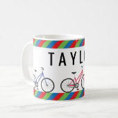Kleurrijke fietsen Aangepaste persoonlijke muis Koffiemok (Voorkant links)