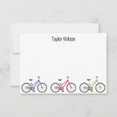 Kleurrijke fietsen Aangepaste persoonlijke notitie Bedankkaart (Voorkant)