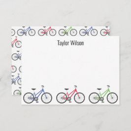 Kleurrijke fietsen Aangepaste persoonlijke notitie Bedankkaart