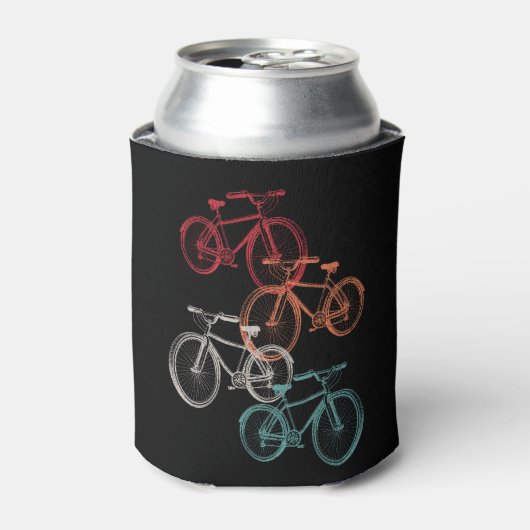 Kleurrijke fietsen blikjeskoeler (Blikje Voorkant)
