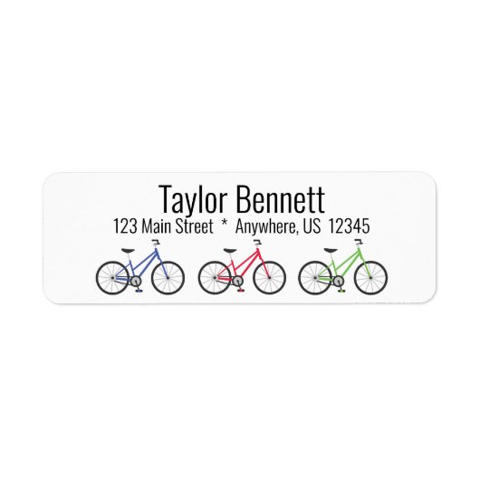 Kleurrijke fietsen Etiketten van het Adres van de  (Voorkant)