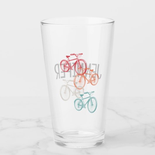 Kleurrijke fietsen glas (Voorkant)