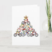 Kleurrijke Fietsen Kerstboom Ornament Cadeaus Kaart (Voorkant)