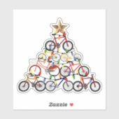 Kleurrijke Fietsen Kerstboom Ornament Gifts Sticker (Vel)