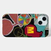 Kleurrijke Fietsen met Monogram Case-Mate iPhone Case (Achterkant (horizontaal))