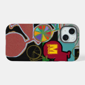 Kleurrijke Fietsen met Monogram iPhone 15 Case (Achterkant horizontaal)