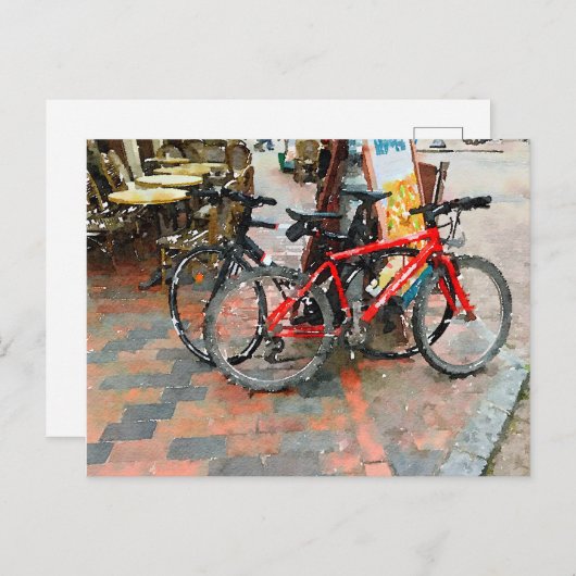 Kleurrijke fietsen op het Sidewalk Briefkaart (Voorkant / Achterkant)