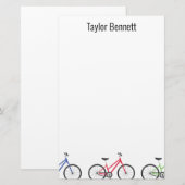 Kleurrijke fietsen op maat gepersonaliseerde brief briefpapier (Voorkant / Achterkant)