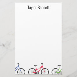 Kleurrijke fietsen op maat gepersonaliseerde brief briefpapier