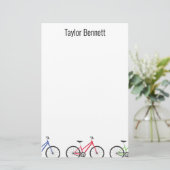 Kleurrijke fietsen op maat gepersonaliseerde brief briefpapier (Staand voorkant)