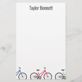 Kleurrijke fietsen op maat gepersonaliseerde brief briefpapier