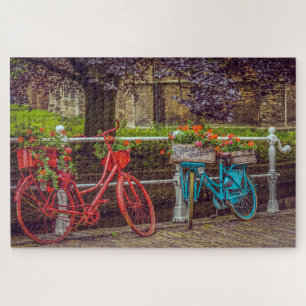 Kleurrijke  fietsen Schilderachtig Amsterdam Reize Legpuzzel