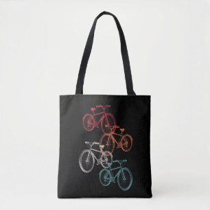 Kleurrijke fietsen tote bag