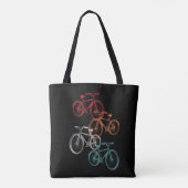 Kleurrijke fietsen tote bag (Achterkant)