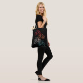 Kleurrijke fietsen tote bag (Op model)