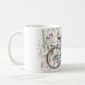 Kleurrijke fietsentekening koffiemok (Links)