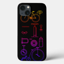 Kleurrijke Fietsprint Fietsonderdelen Design
