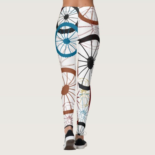 Kleurrijke fietswielen leggings (Achterkant)
