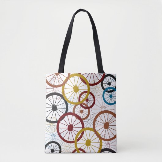 Kleurrijke fietswielen tote bag (Voorkant)