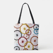 Kleurrijke fietswielen tote bag (Achterkant)