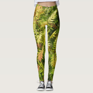 Kleurrijke fijne bladzijden patroonlegering leggings