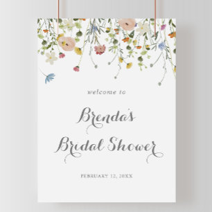 Kleurrijke Fijne Wilde Bloemen Bruiloft Feest Welk Poster