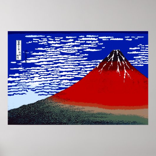 Kleurrijke fijne wind, heldere ochtendberg Fuji Ja Poster (Voorkant)