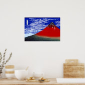 Kleurrijke fijne wind, heldere ochtendberg Fuji Ja Poster (Keuken)