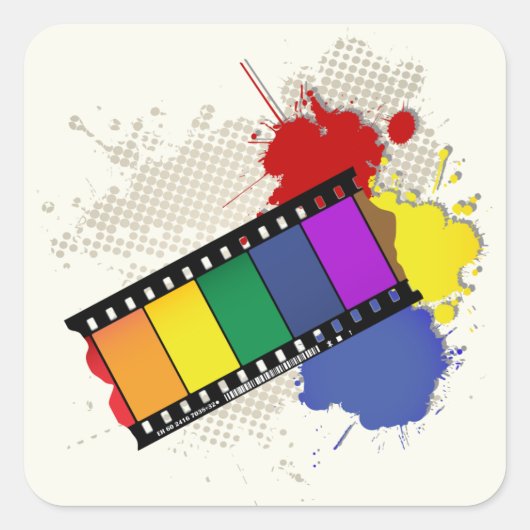 Kleurrijke filmstriStickers Vierkante Sticker (Voorkant)