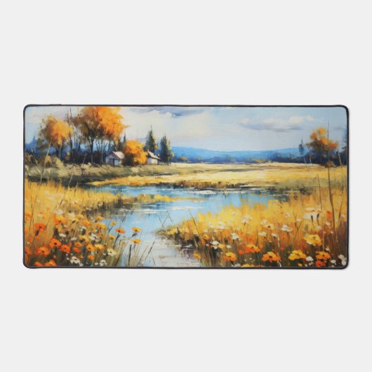 Kleurrijke Fine Art Zomerlandschap Bureaumat (Voorkant)