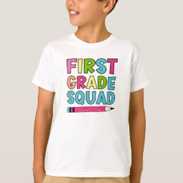 Kleurrijke First Grade Squad - Terug naar school T-shirt