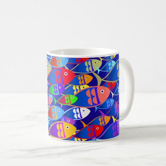 Kleurrijke Fish Design Coffee Mok (Voorkant rechts)