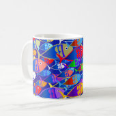 Kleurrijke Fish Design Coffee Mok (Voorkant links)