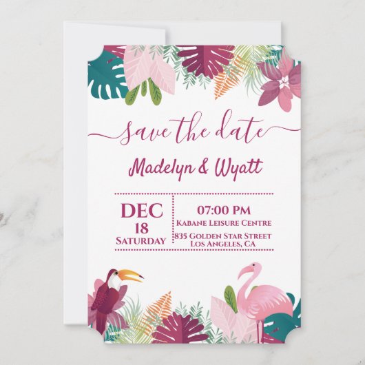 Kleurrijke Flamenco Jungle Stijl Kaart (Voorkant)