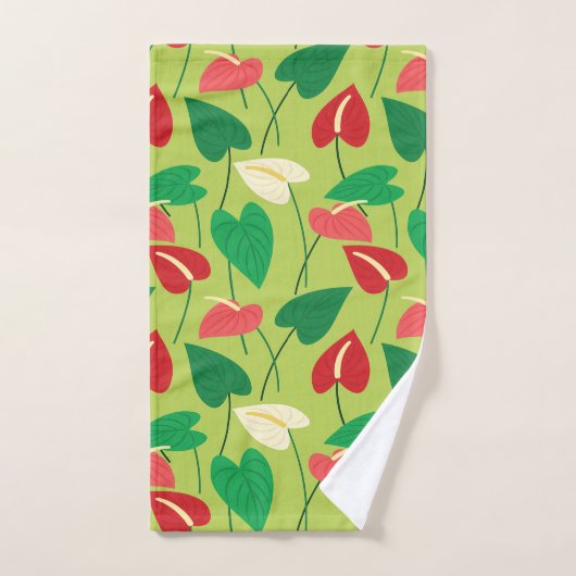 Kleurrijke flamingo bloemen patroon badhanddoekset bad handdoek (Handdoek)