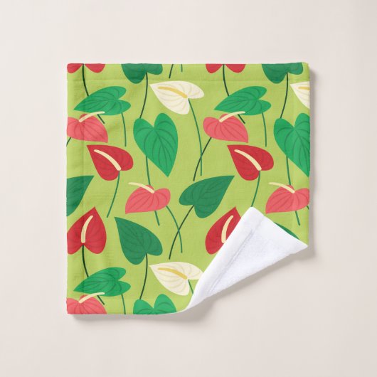 Kleurrijke flamingo bloemen patroon badhanddoekset bad handdoek (Wasdoekje)