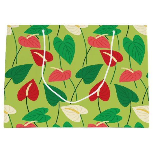 Kleurrijke flamingo bloemen patroon middelgrote ca groot cadeauzakje (Voorkant)