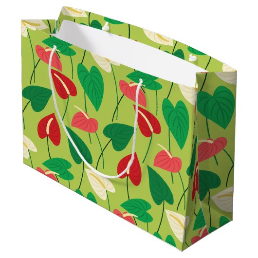 Kleurrijke flamingo bloemen patroon middelgrote ca groot cadeauzakje (Achterkant Gekanteld)