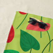 Kleurrijke flamingo bloemen strandhanddoek strandlaken (In situ)