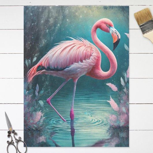 Kleurrijke Flamingo Ephemera Decoupage Tissuepapier